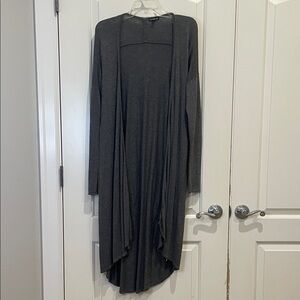 Express Gray Long Open Cardigan
